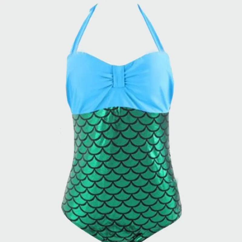 HELLO BEACH купальник с принтом русалки Цельный женский купальный костюм бандо