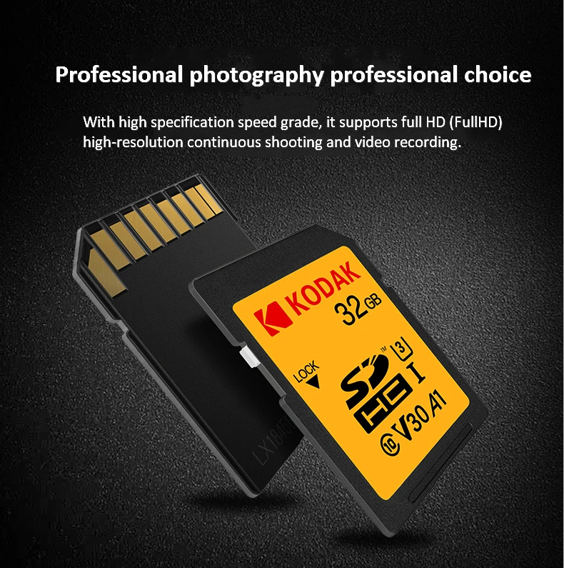 Карта памяти Kodak SD SDHC sd-карта 16 ГБ 32 ГБ 64 Гб 128 ГБ 256 ГБ SDXC C10 U3 U1 V30 UHS-I картао де карты памяти для камеры