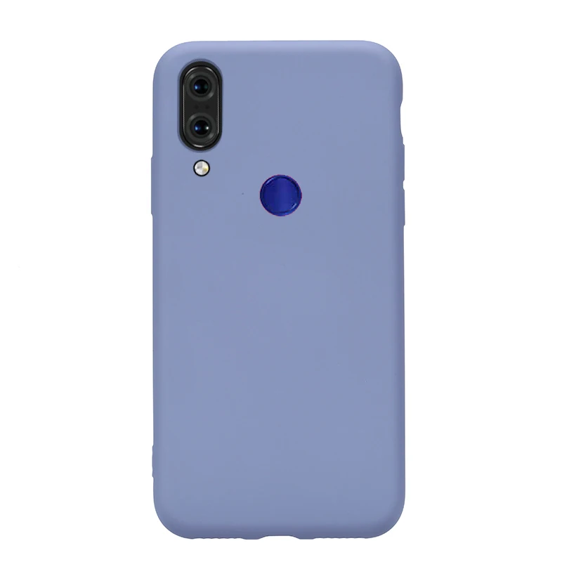 Жидкий силиконовый чехол для Xio mi Red mi Note 7 противоударный мягкий ТПУ сенсорный гладкий Чехол на заднюю панель для Xio mi 8 Lite 9 Красный mi Note7 Capa - Цвет: Light Blue