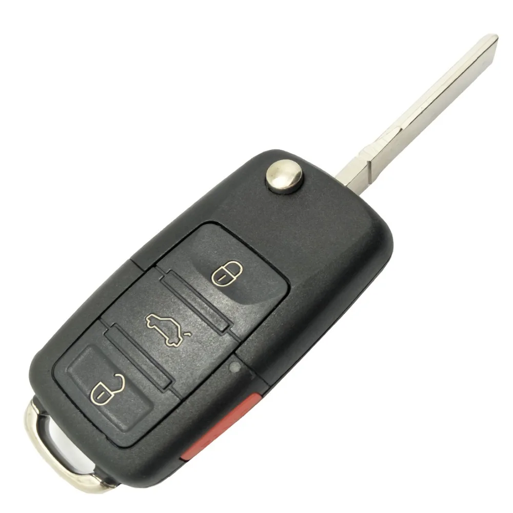 Чехол книжка для ключа с дистанционным управлением и 4 кнопками VW Volkswagen Jetta Passat Golf