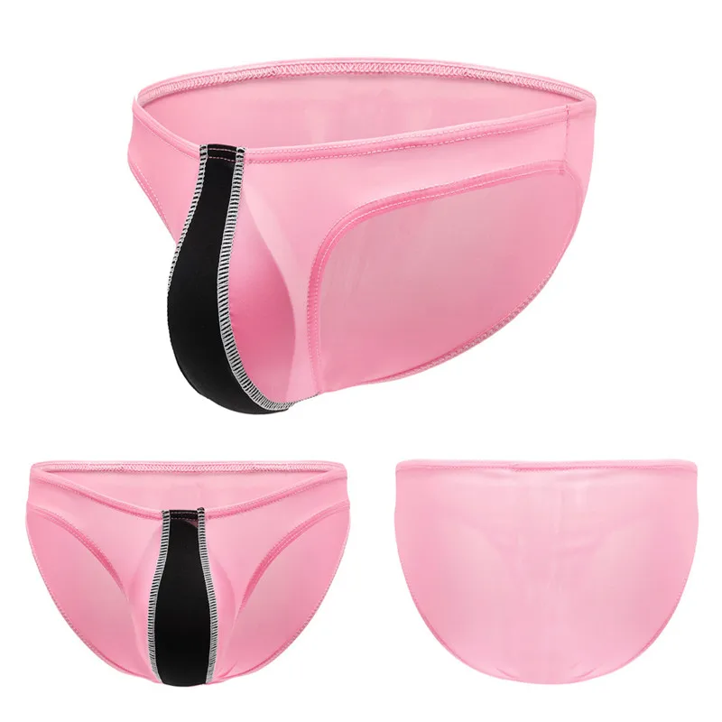 

Sexy Mens Briefs Underwear Soft Breathable Underpants Transparent U convex Jockstrap Sexy Big Pouch Male Gay Sissy Panties