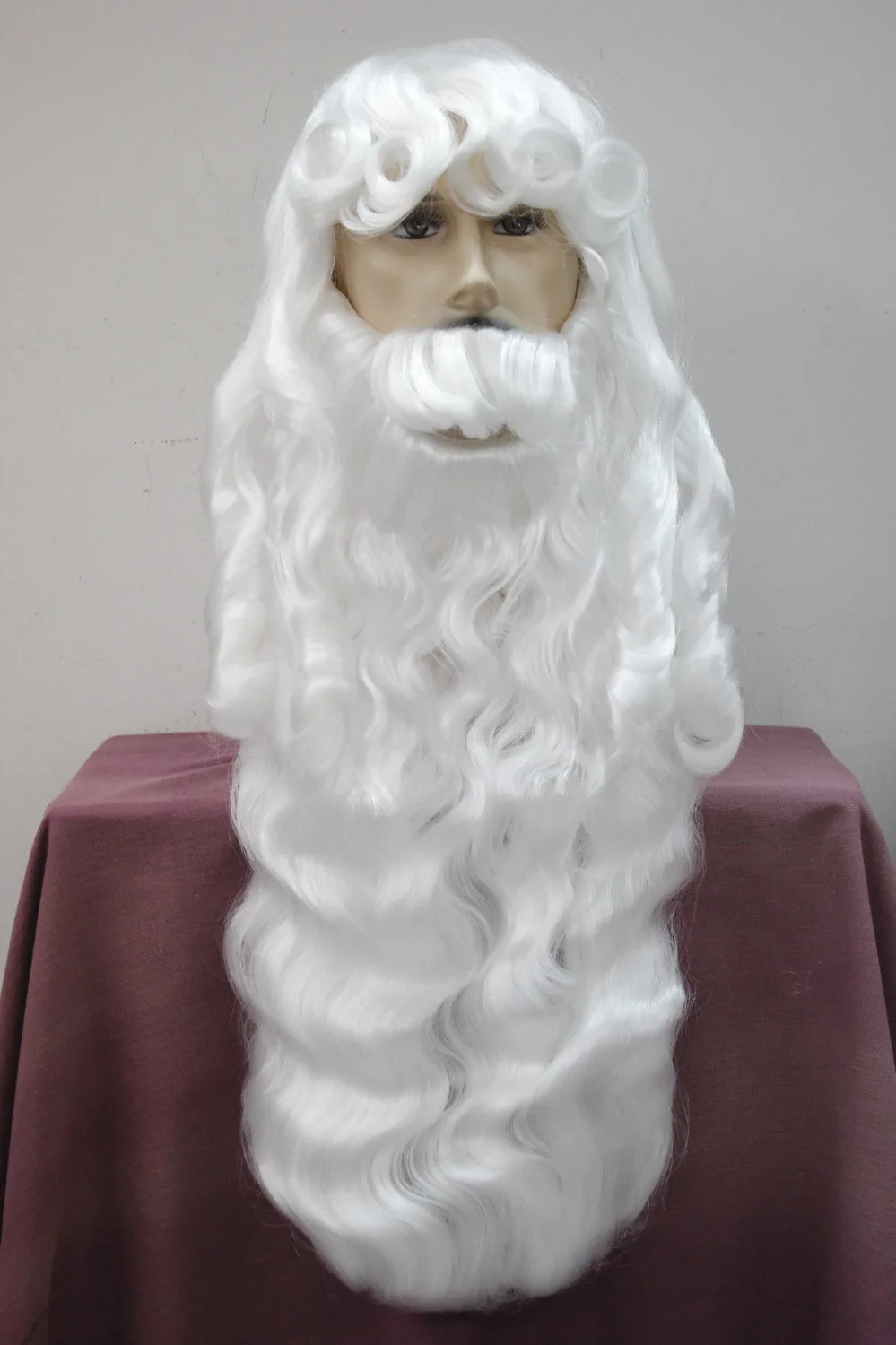 

free shipping Health charming Christmas grandpa Christmas Day white wig styling