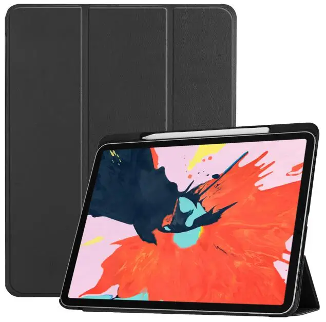 Черный Чехол для iPad Pro 12,9 с магнитной застежкой, кожаный чехол Fundas для iPad Pro 12,9 '', чехол с подставкой+ слот для стилуса - Цвет: Черный