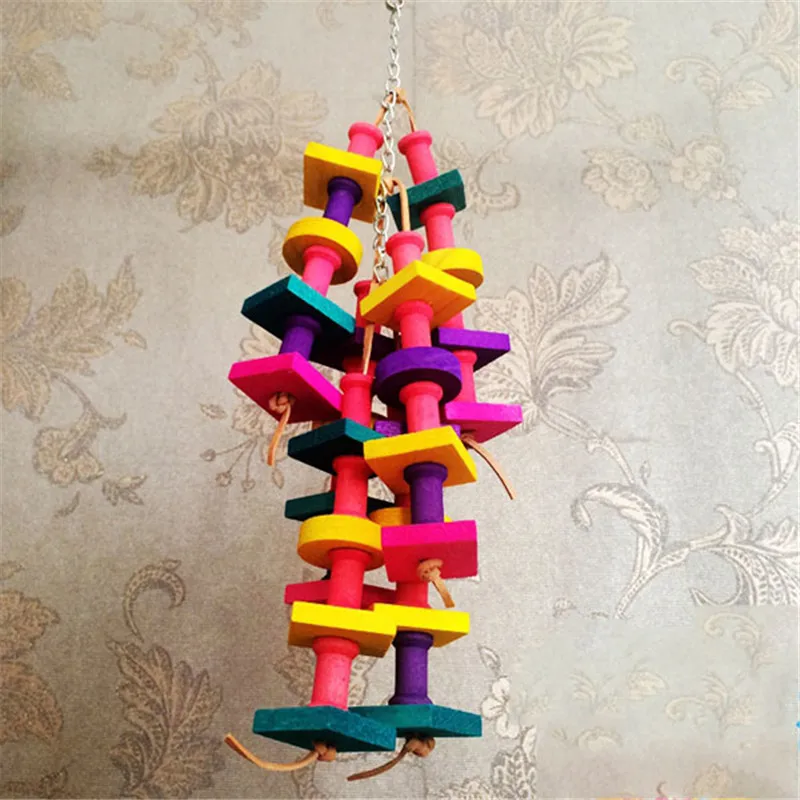 Красочные деревянные птицу попугай хомяков крысы жевать игрушки cockatiels природный