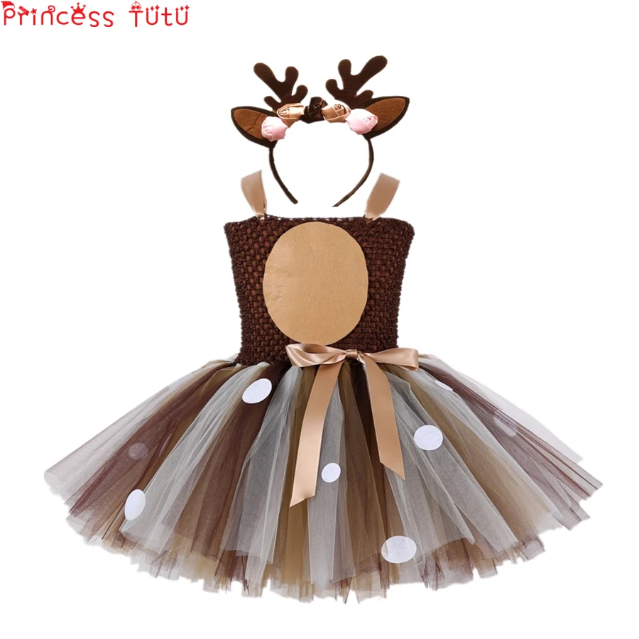 Baby Toddler Girl Birthday Party Dress Autumn Christmas Suit Halloween Cute Deer Animal Costume Set Tutu | Детская одежда и обувь