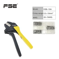 fse crimping hand tool cable cutter crimper vsb 10a vsb 03b pliers terminal crimp range 0 25 6mm 0 5 10mm 20 7awg 23 10awg