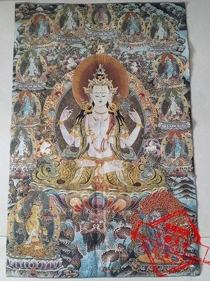 

Antique Brocade Embroidery Painting (21st Mother Image)