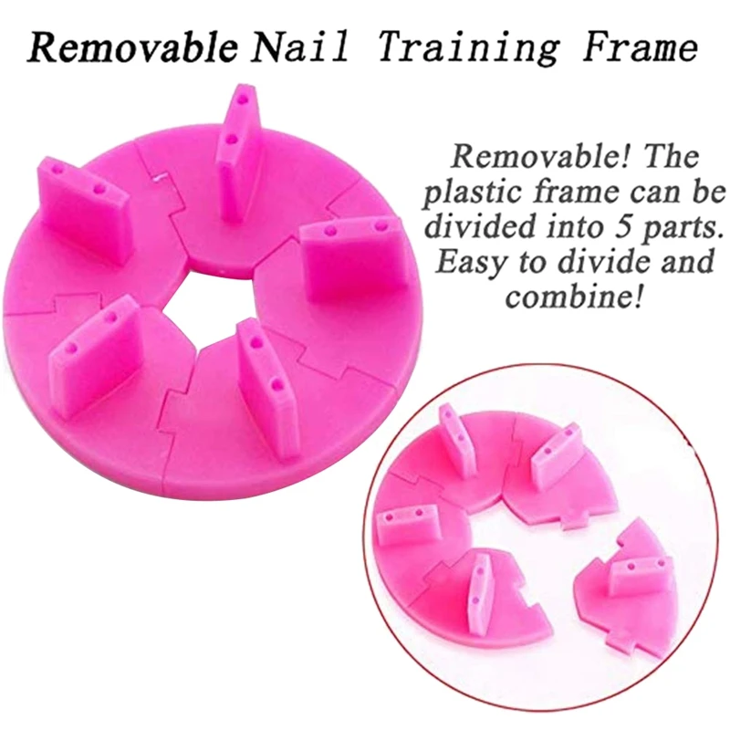 Nail Tip Training Practice Stand Frame Diy Removable Art False Tips Display Tool(Rose Red) | Красота и здоровье