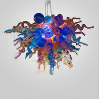 china supplier luxury multicolor style handmade blown glass led modern chandelier lighting