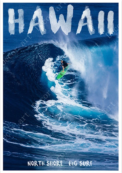 Американский Waikiki праздник Гавайи путешествия холст картина Винтаж стены крафт