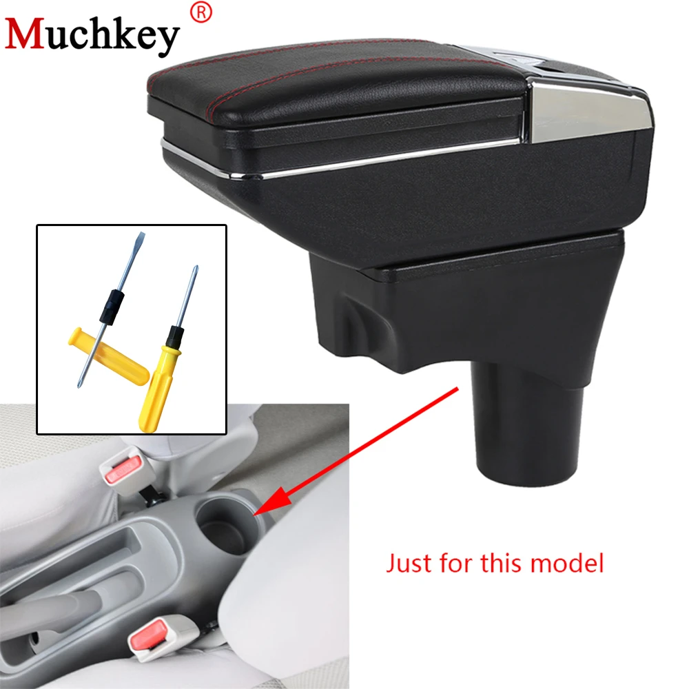 

For Nissan Micra March 2010-2016 Car Armrest box central Console Arm Store content box cup holder ashtray PU Leather Car Styling
