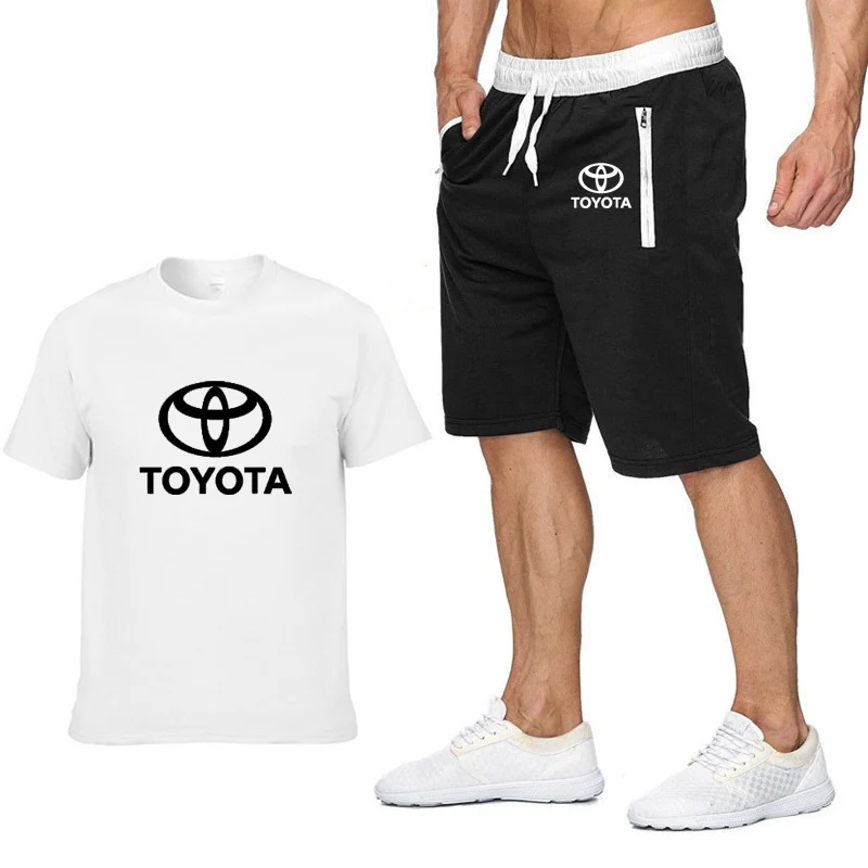 801 Мужская футболка с коротким рукавом и логотипом автомобиля Toyota, повседневная Летняя мужская футболка в стиле хип-хоп, футболка высокого качества, хлопковые футболки, штаны, спортивный костюм - Цвет: 801