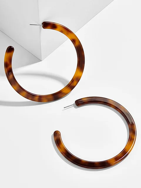 7 Boho Круглый резиновые, акриловые обруч серьги для женщин Bijoux C форма круг обручи сплава себе обручи женские украшения - Окраска металла: 7