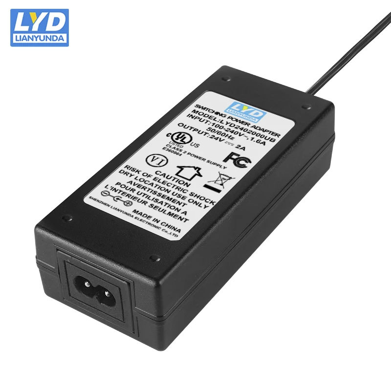 US 24 V/2A 5 5mm * 2 1mm AC-DC адаптер питания для электрического оборудования переключающий