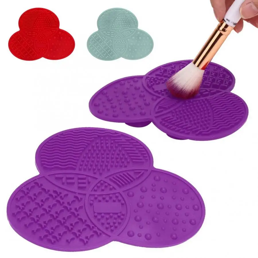 Профессиональная силиконовая губка для удаления макияжа 3 цветов коврик
