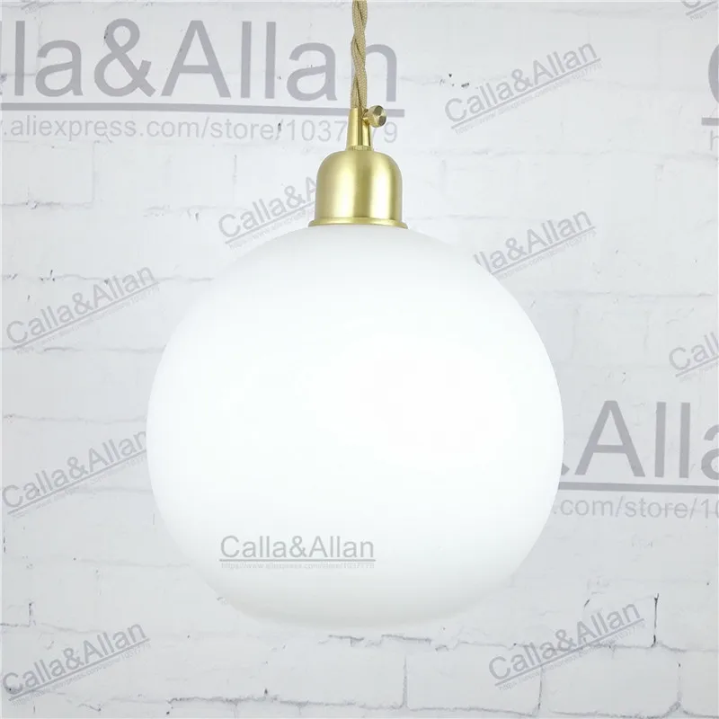 D200mm белая стеклянная круглая шариковая затененная ткань Проводная Подвесная