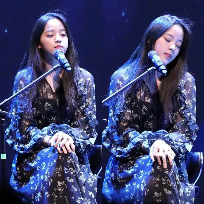 Милое платье принцессы черное шифоновое с цветочным рисунком длинное феи новое