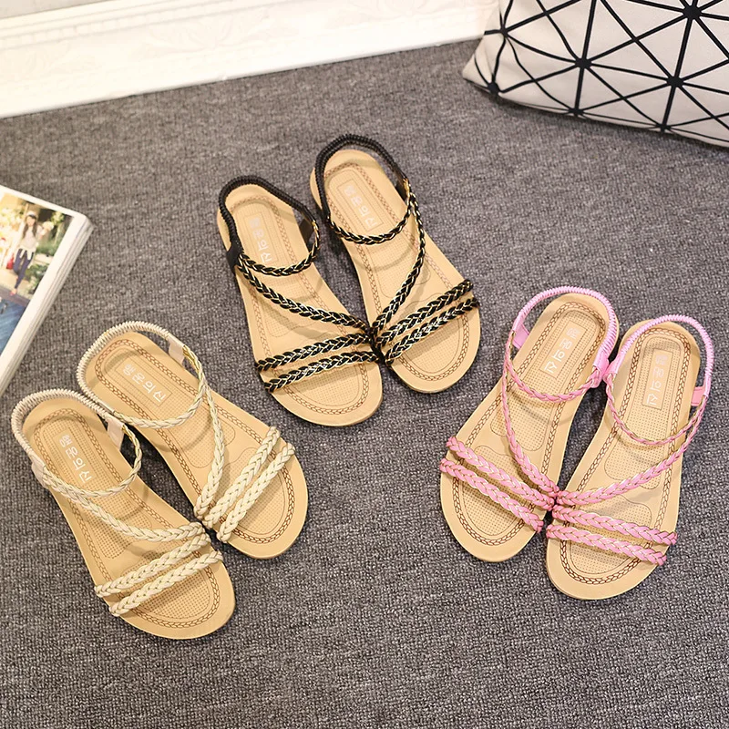 2017 лето новый Богемный рыбий рот женские сандалии женская обувь Римских стиль