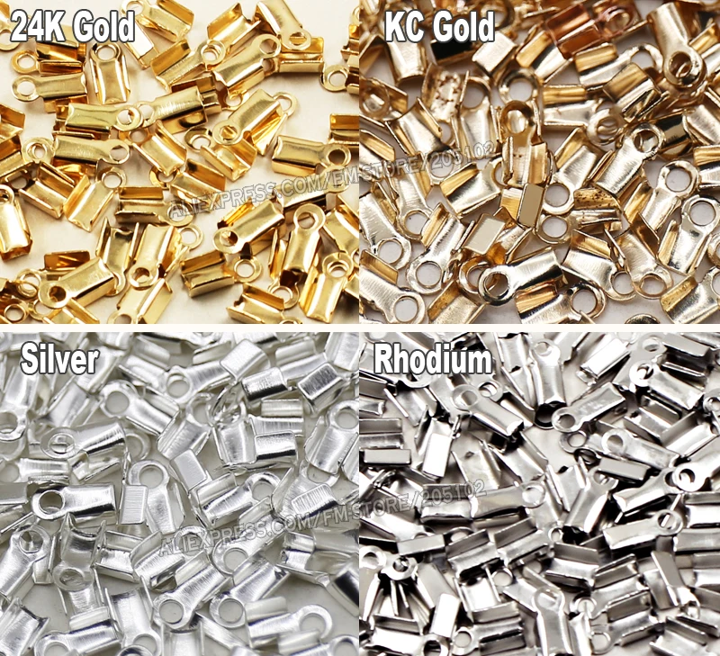 2 мм 3 Широкий Шнур обжимные наконечники Пряжка Золотой Серебряный Бронзовый