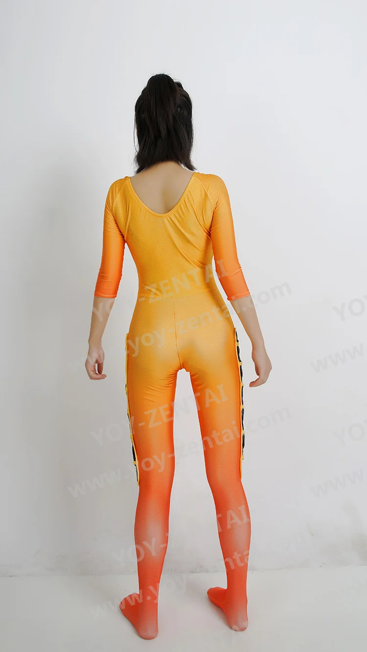 

High Quality New Tracer Yellow Spandex Suit Lena Oxton Basic Zentai Suit Custom Made Tracer Costume