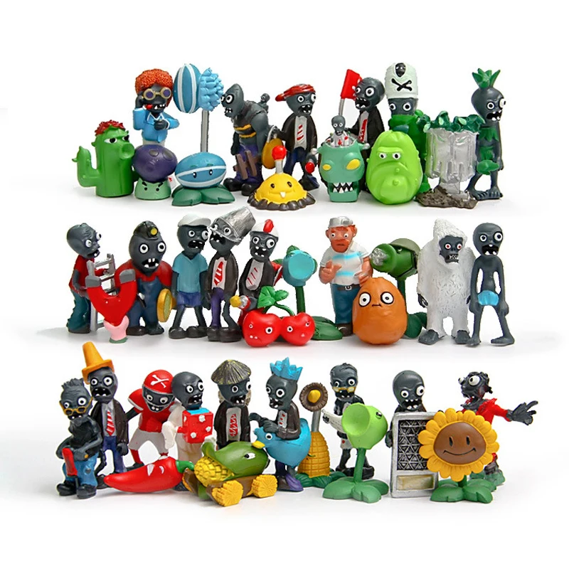 40pcs/lot 3-8cm Plants vs Zombies PVC Figure Toys PVZ Zombies Figures Toy Collection Model Toys Dolls for Home Decor