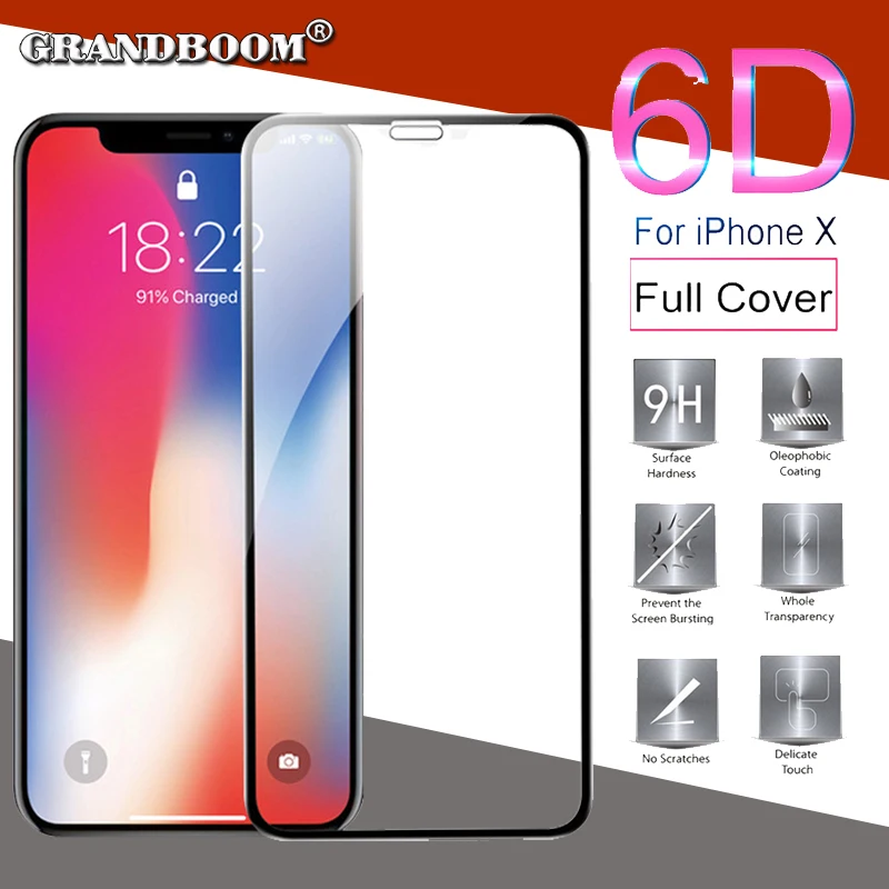 Изогнутое закаленное стекло 6D с полным покрытием 1000 шт. для iPhone 12 Mini 11 Pro Max XS XR X 8 7 6