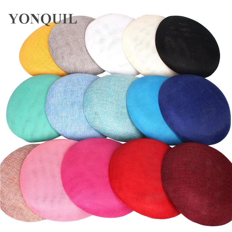 

15CM Imitation Sinamay Fascinator Base Party Hats DIY Hair Accessories Cocktail Headwear Bridal Hats Wedding Millinery 16 Colors