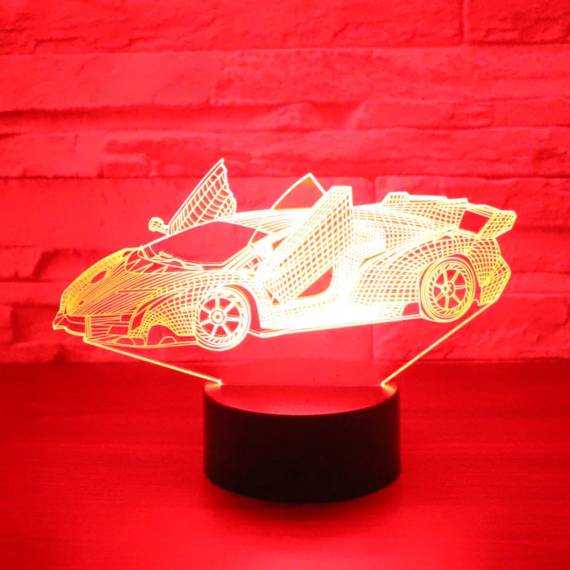 Светодиодный ночсветильник 3D спортивный автомобиль с улучшенным сознанием и