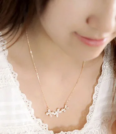 Австрийский Кристалл Опал бабочка короткое ожерелье/корейские Роскошные