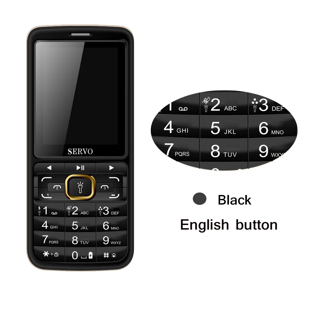 English button Black Телефон SERVO S10 2,8 дюймов 3 sim-карты 2500 мАч четыре цвета мигающий светильник Mosqutio Repellent лампа power bank мобильный телефон - Цвет: English button Black