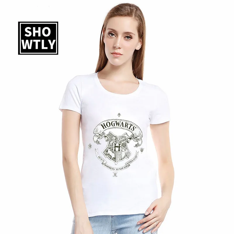 Женская футболка HOGWARTS белая с буквами лето 2019|Футболки| |