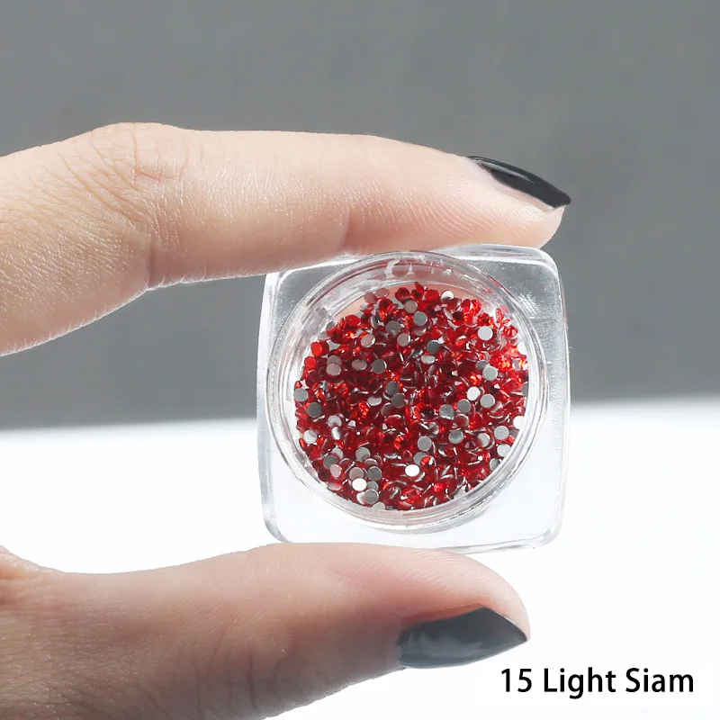 15 Light Siam 450 шт./кор. SS3 Стекло Стразы маленький Размеры, на плоской подошве, с украшением в виде кристаллов; гвоздевой метод крепления Стразы для ногтей, с изображением 3D украшения камнями - Цвет: 15 Light Siam