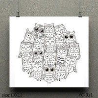 azsg big eyed owla group of owls clear stamps for scrapbooking diy clip art card making decoration stamps crafts
