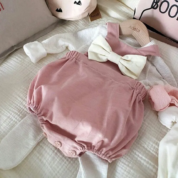 2017 Летний детский Clothing Хлопок Бантом Сиамские Ремень Брюки Восхождение Одежды
