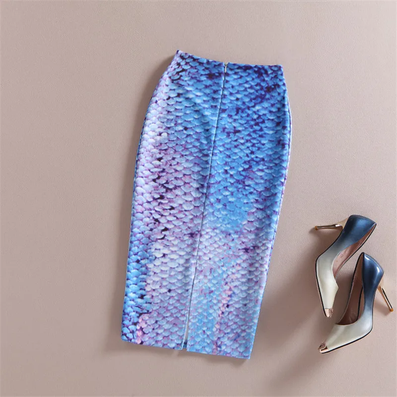 Pencil Skirt Print Midi Skirts Womens Faldas Mujer Jupe Femme Elastic Waist Summer Plus Size S - L LXJ_002 | Женская одежда