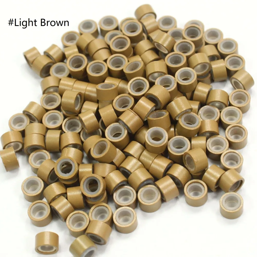 Anmas Rucci 200 штук силиконовой подкладкой микро кольцо Ссылка Обжимные бусины перо