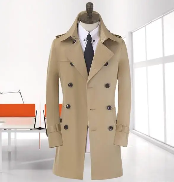 Мужской Тренч весеннее длинное пальто manteau homme в Корейском стиле большие размеры