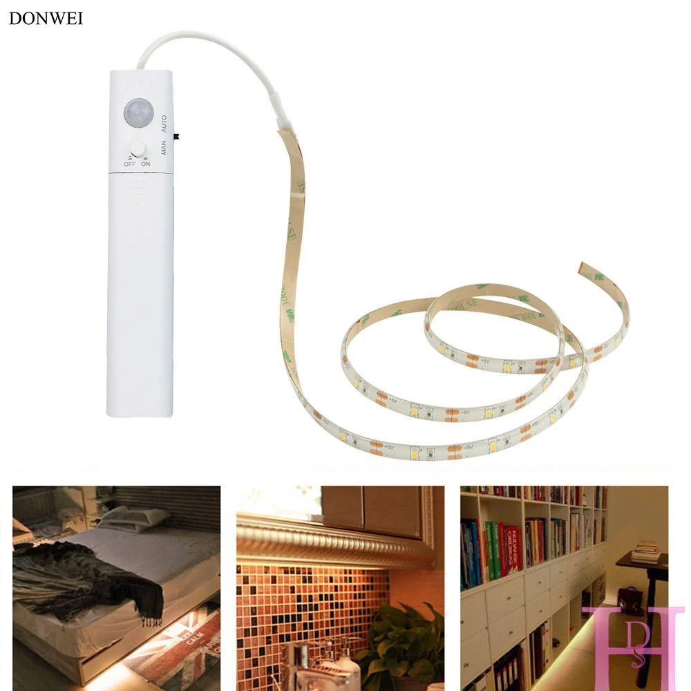 Гирлянда DONWEI с ИК датчиком движения 30 светодиодов 1 м 2835 SMD на батарейках|led strip 1m|led