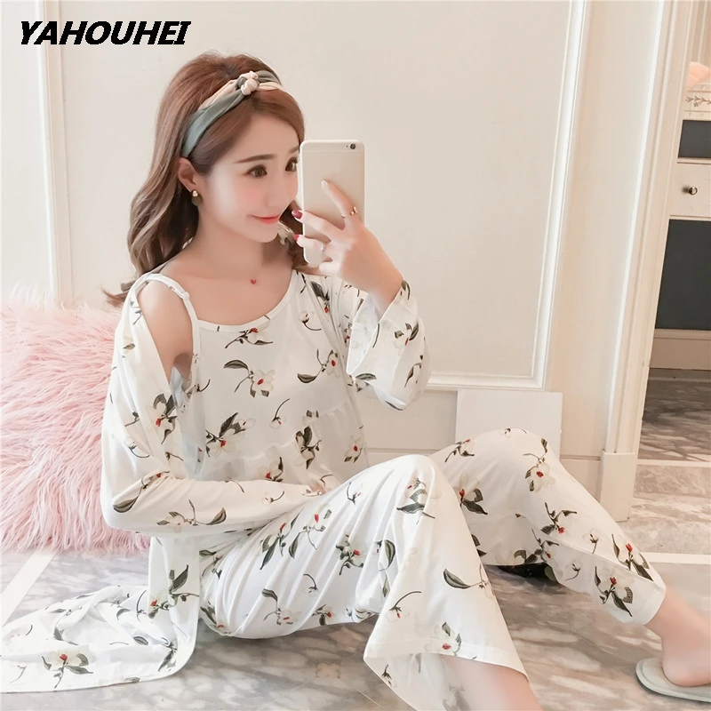 Новый женский пижамный комплект из 3 предметов шелковые топы на бретельках