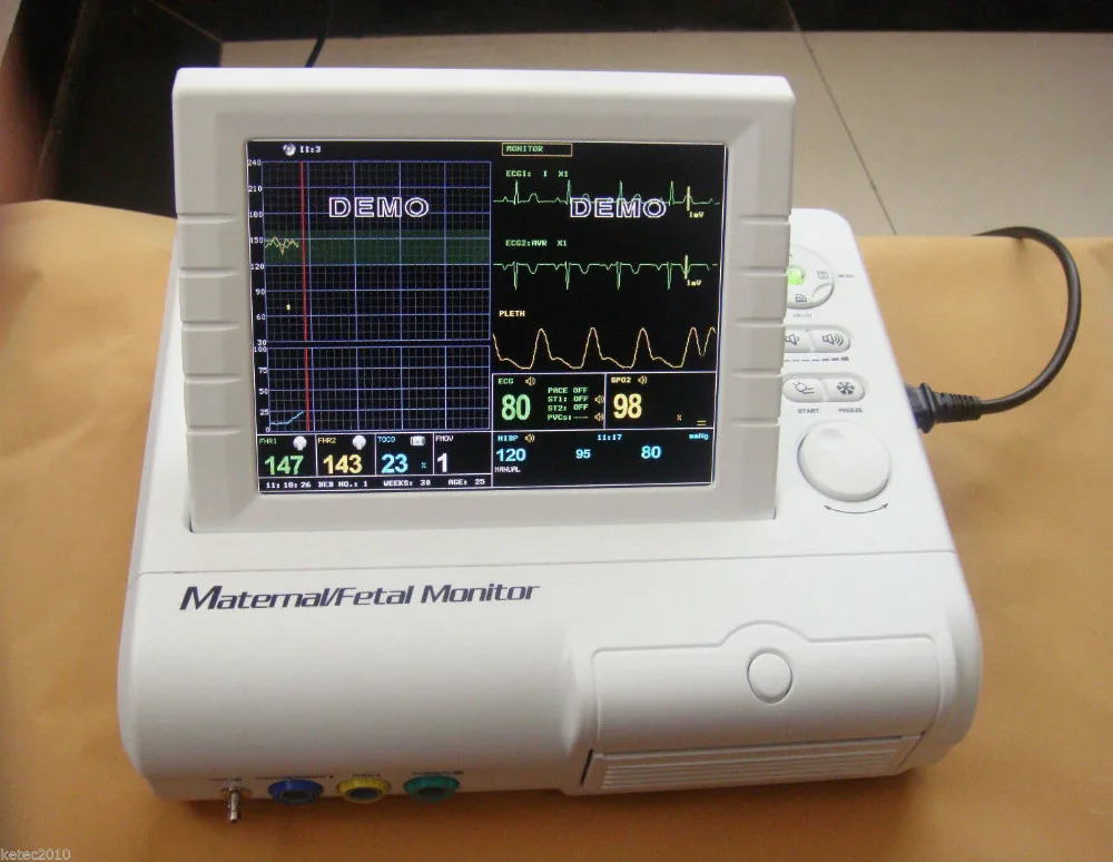 

CONTEC Maternal/Fetal Patient Monitor FHR+TOCO+ECG+NIBP+SPO2 CMS800F 8.4" Color TFT