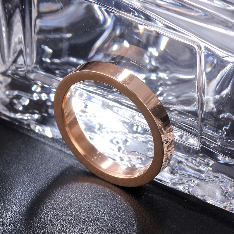 Кольцо из титановой стали для мужчин и женщин тонкое Супертонкое кольцо 3 мм под