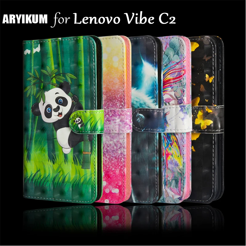 Для Lenovo Vibe C2 Роскошный кожаный чехол кошелек с подставкой в стиле книги для K10A40