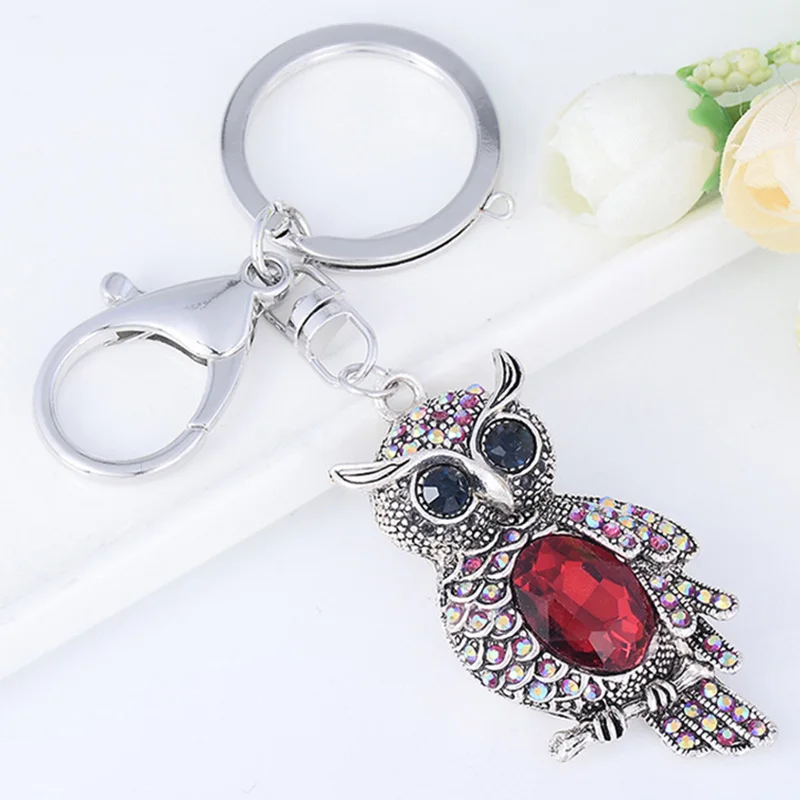 Fashion Cute Rhinestone Crystal Owl Keychain Purse Handbag Car Key Keyring Holder Pendant Women Jewelry Accessories Party Gift | Украшения