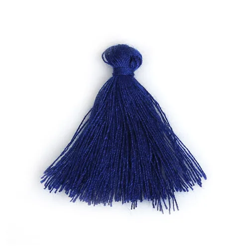 Dark Blue 50 шт. 27 мм Мини полиэстер хлопковая нить ткань кисточка DIY кулон ювелирные изделия изготовление ключей бахрома отделка Ремесло кисточки Швейные аксессуары - Цвет: Dark Blue