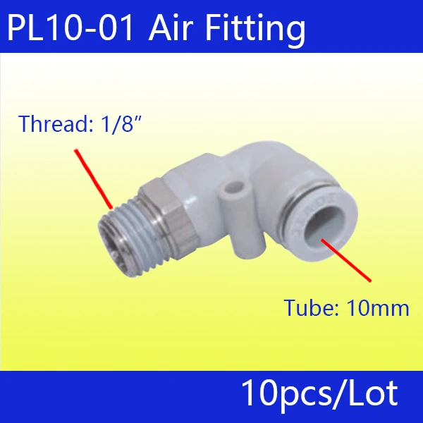 

Free shipping 10Pcs 10mm Push In One Touch Connector 1/8" Thread Pneumatic Quick Fittings PL10-01_white
