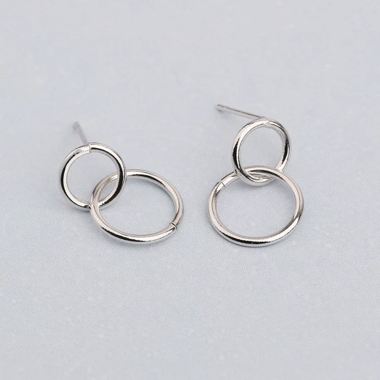 Женские серьги гвоздики круглой формы из стерлингового серебра S925 пробы HF062|fashion