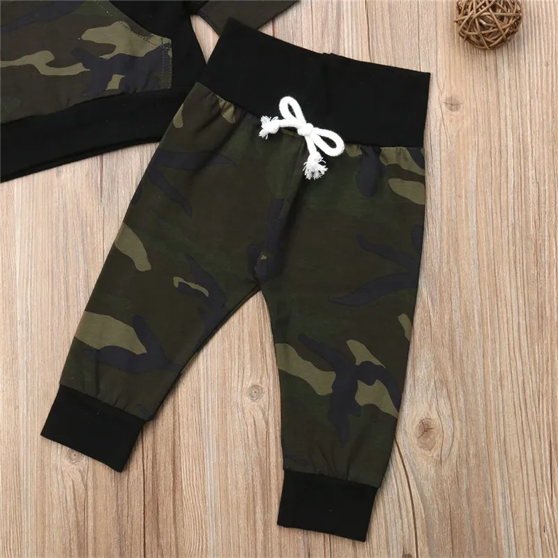 Winter &amp Spring Autumn Baby Boys Girl Clothes Set Fashion Boy Long Sleeve Hooded Tops Sweatshirt+Pants 2Pcs Camo | Детская одежда и