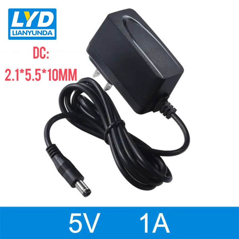US 5 V/1A 5,5 мм* 2,1 мм ac-dc адаптер питания для электрического оборудования коммутационный адаптер Черный переключатель для светодиодной полосы света