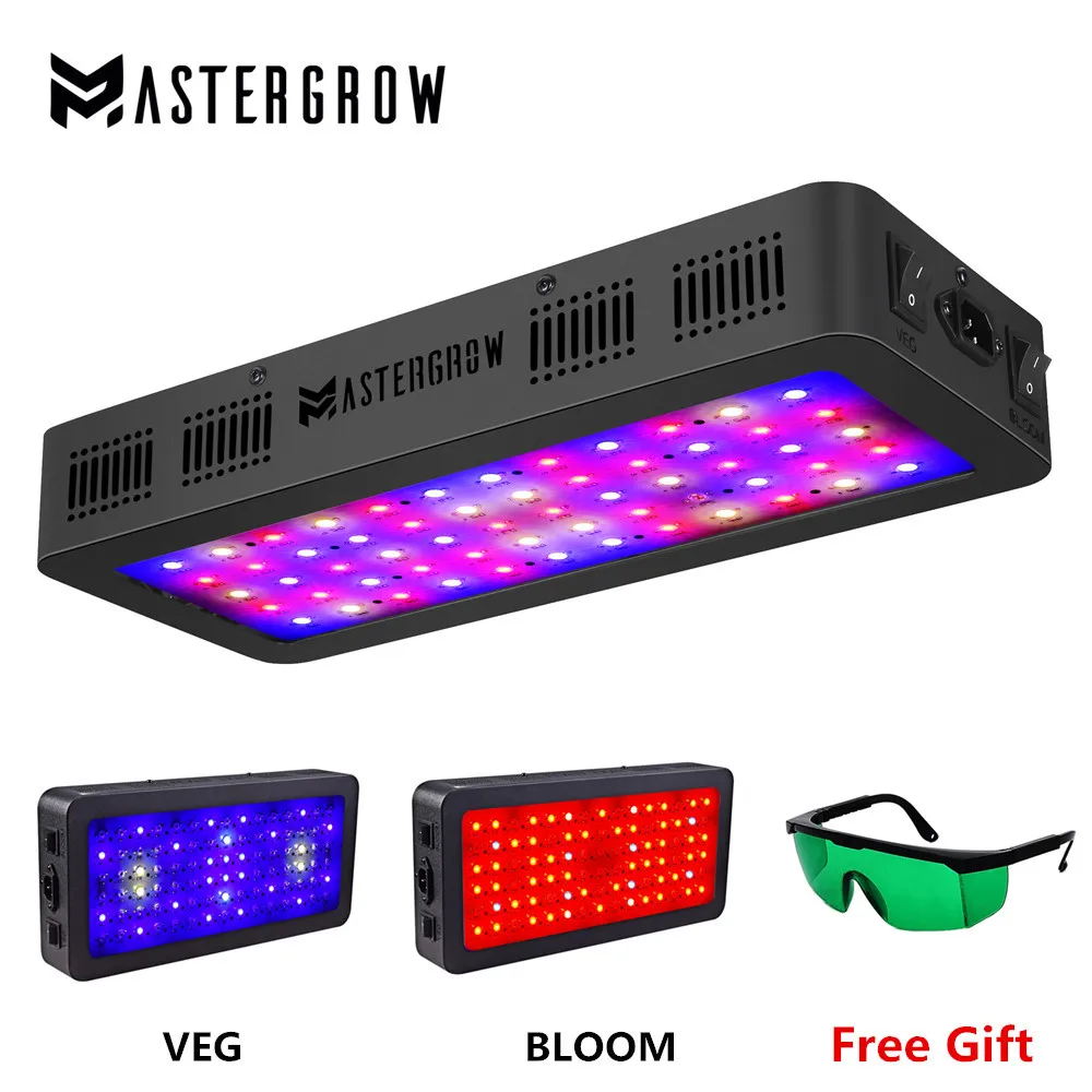 MasterGrow Doppio Interruttore LED coltiva la luce 600W 900W 1200W Spettro Completo con Veg e Bloom modello per indoor Serra crescere tenda
