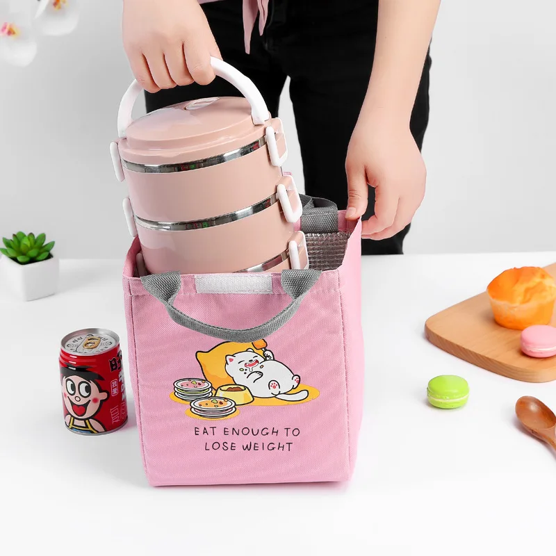 Мультфильм милый кролик сумки для хранения Дети Девочка Kawaii Ланч сумка женская портативная Изолированная коробка-сумка для обеда пикника сумка-холодильник удобный